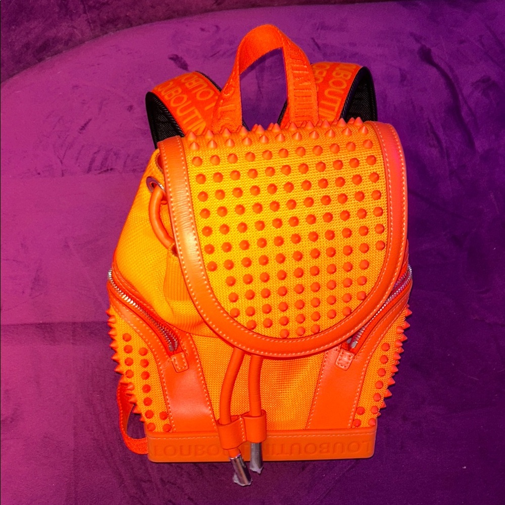 Christian Louboutin Orange Studded Backpack